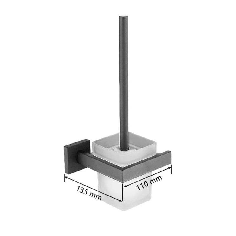 Kit Acessórios Para Banheiro 5 Peças Inox Grafite Escovado