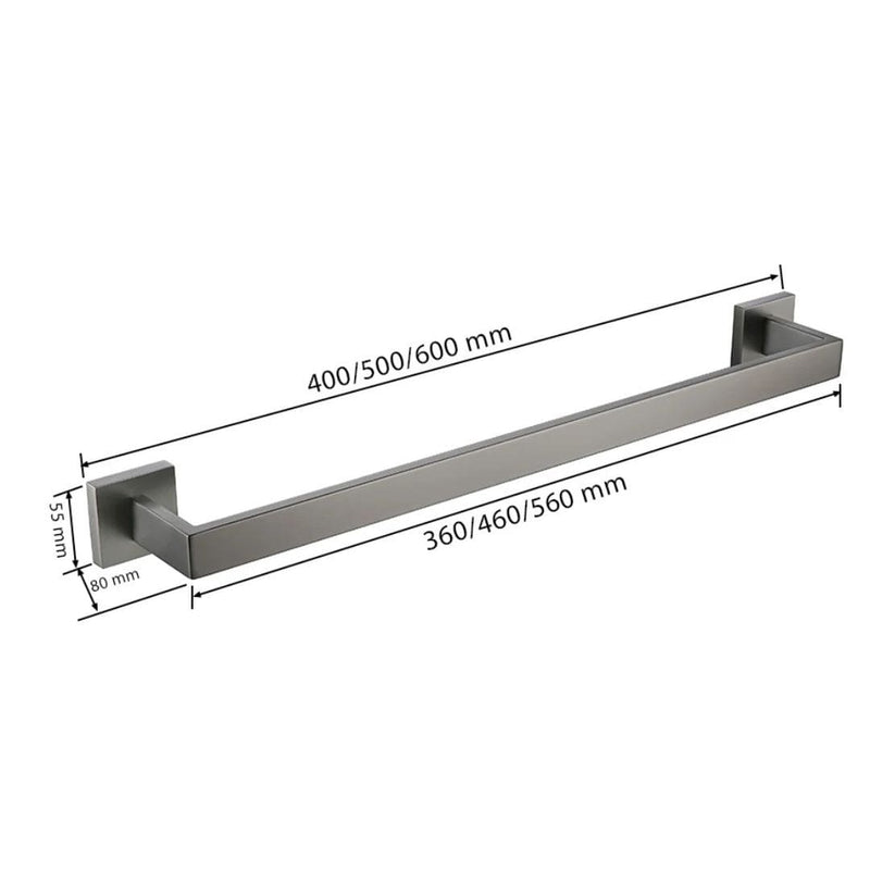 Kit Acessórios Para Banheiro 5 Peças Inox Grafite Escovado